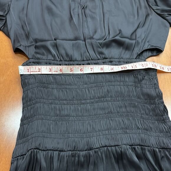 NWT Maje Rovely Black Satin Mini Dress FR 38 (US M) NWT MSRP $345 - Picture 11 of 13